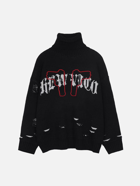 Tassel Pistol Turtleneck Sweater