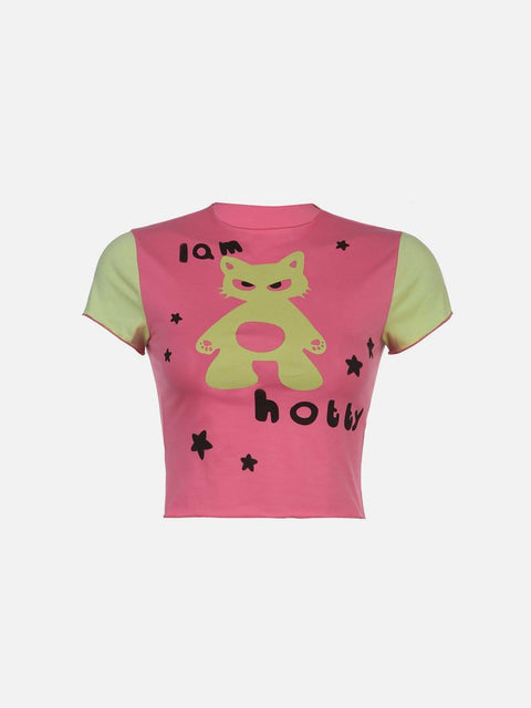 Cartoon Cat Short Sleeve T Shirt - Anagoc