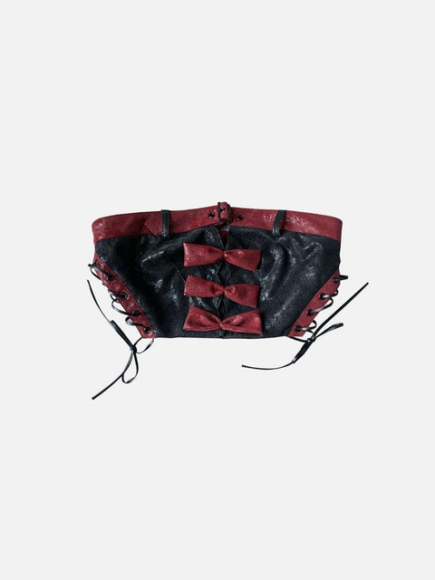 Bow Tie Belt Buckle Cowhide Vest - Anagoc