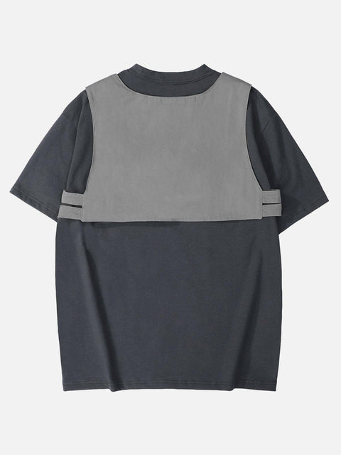 Detachable Vest Embroidery Tee - Anagoc