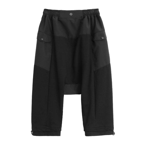 Multi Pockets Drawstring Calf Pants - Anagoc