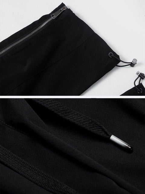 Big Pocket Long Zip Up Cargo Pants - Anagoc