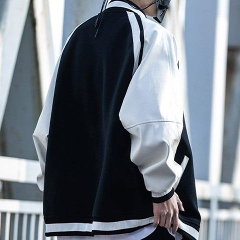 Patchwork Embroidery PU Jacket - Anagoc