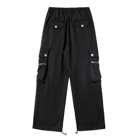 Zipper Pockets Drawstring Pants - Anagoc