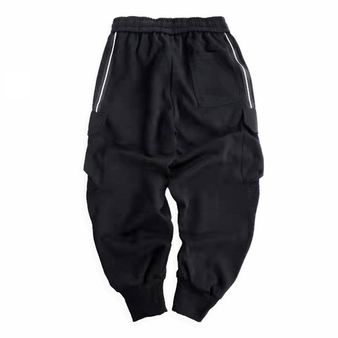 Multi Pockets Drawstring Screw Thread Pants - Anagoc