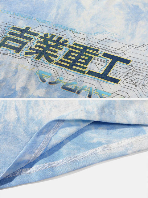 Tie-dye Cotton Graphic Tee - Anagoc