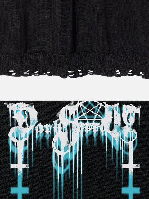 3D Gothic Alphabet Sweater - Anagoc