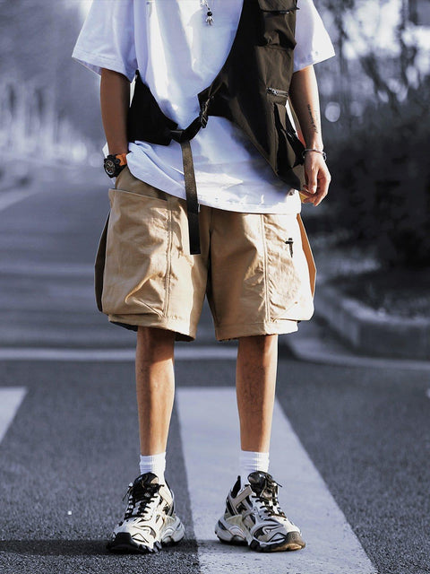 Pockets Embroidery Shorts - Anagoc