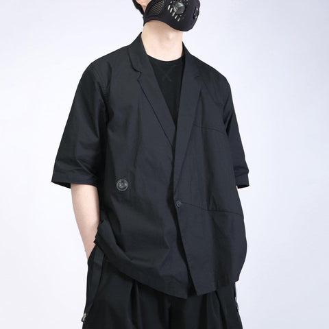 Solid Color Buckle Jacket - Anagoc