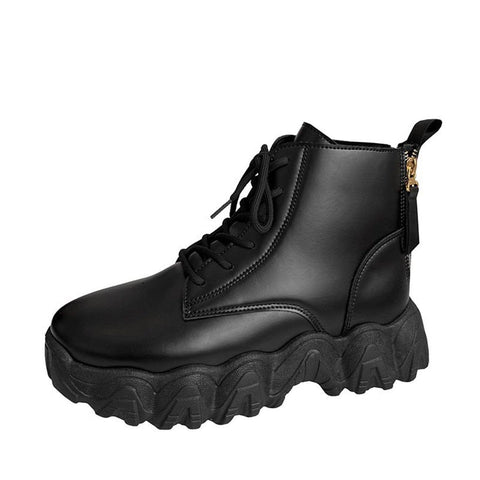 Zip Locomotive Mid-top PU Boots - Anagoc