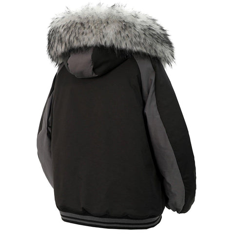Detachable Fur Collar Hat Winter Coat - Anagoc
