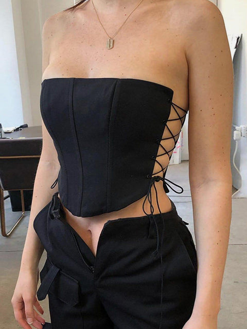Straps Fishbone Sexy Vest - Anagoc