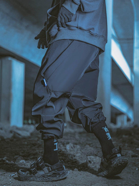 Zip Up Foot Mouth Cargo Pants - Anagoc
