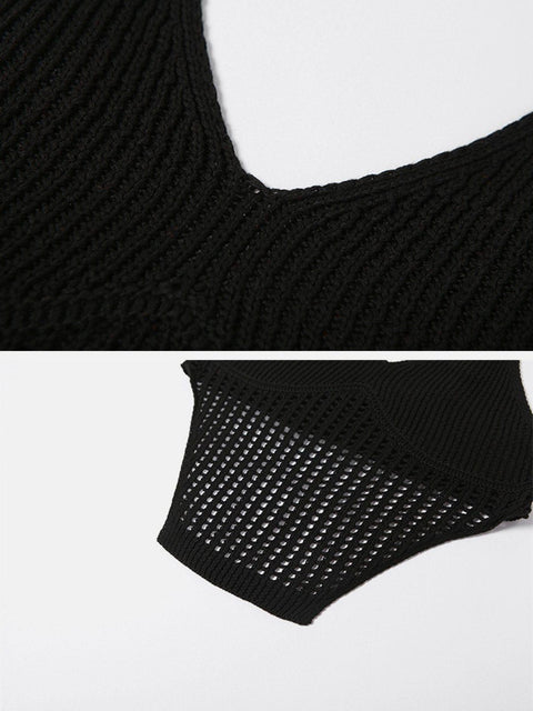Hollow Knit Vest - Anagoc