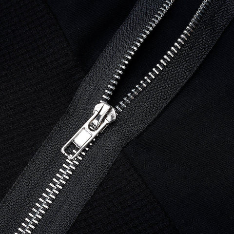 Irregular Zipper Buttons Tee - Anagoc