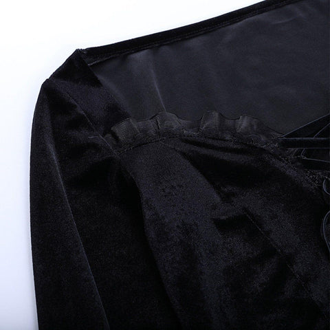 Tie Rope Lantern Sleeve T Shirt - Anagoc