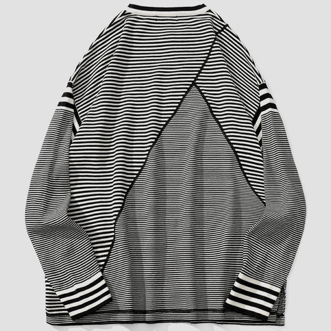 Personality Irregular Stripes Sweatshirt - Anagoc