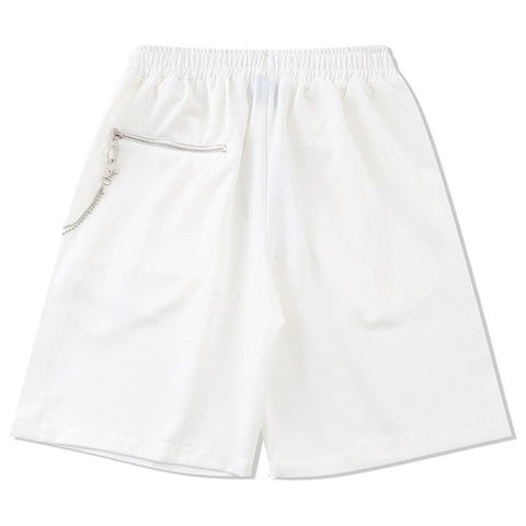 Zipper Chain Pocket Shorts - Anagoc