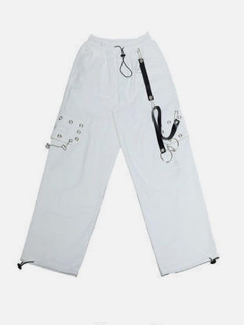 Punk Chain Wide Leg Pants - Anagoc
