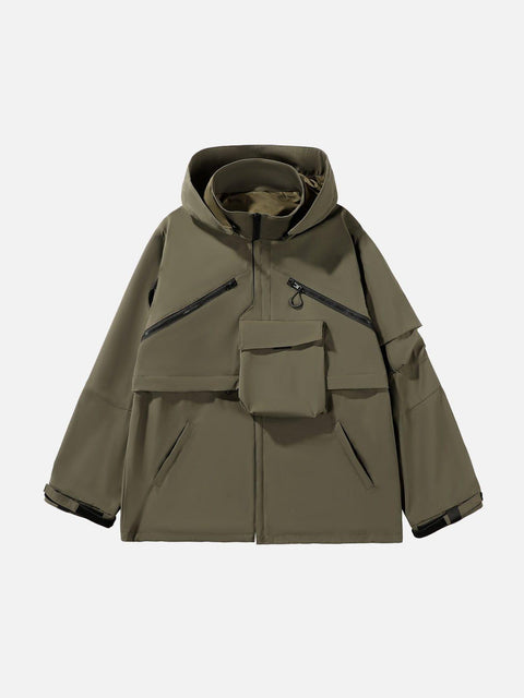 Detachable Patchwork Pocket Jacket - Anagoc