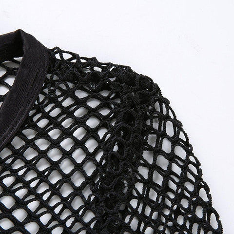 Perspective Mesh Long Sleeve T Shirt - Anagoc