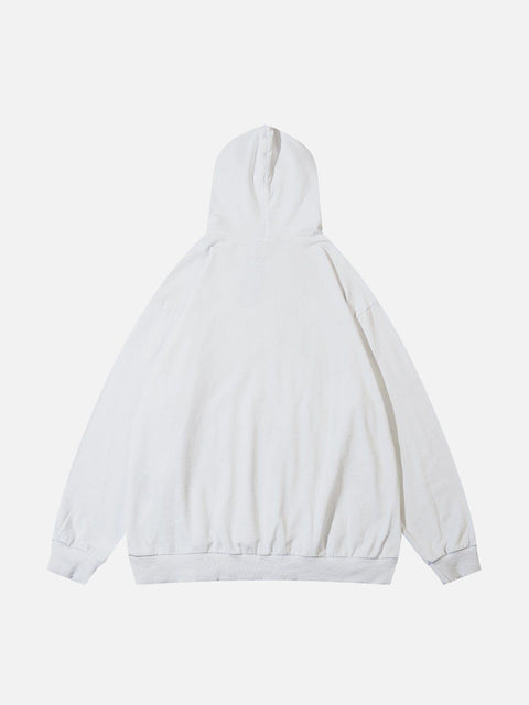 Patchwork Tooth Washed Hoodie - Anagoc