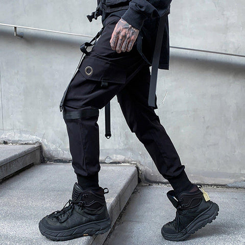 Functional Ribbons Cargo Pants - Anagoc