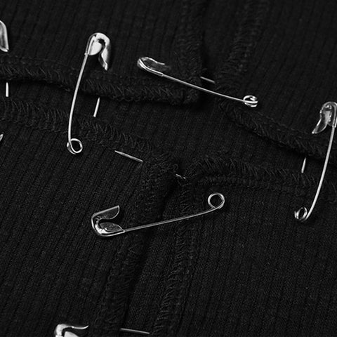 Cross Hollow Out Pins Short Sleeve T Shirt - Anagoc