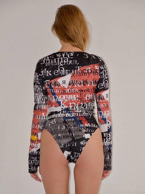 Letters Graffiti Hollow Jumpsuit - Anagoc