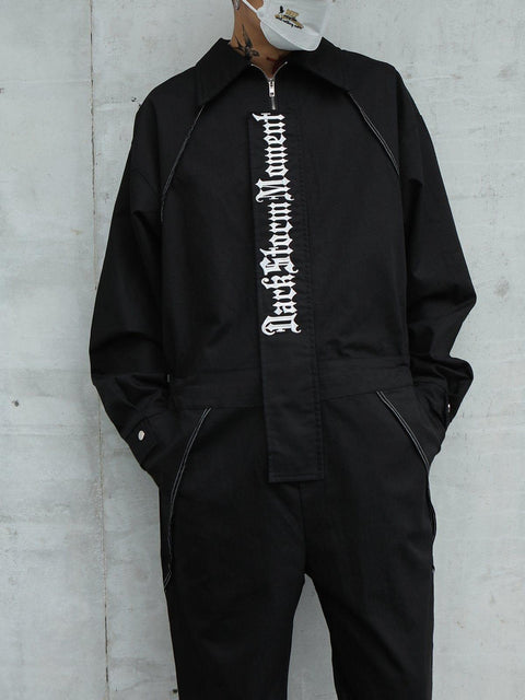 Embroidery Gothic Alphabet Jumpsuit - Anagoc