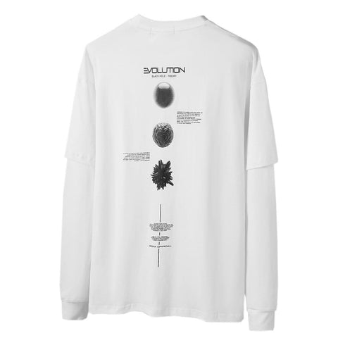 Fake Two Cell Evolution Print Sweatshirt - Anagoc