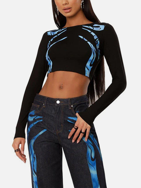 Finger Graphic Long Sleeve T Shirts - Anagoc