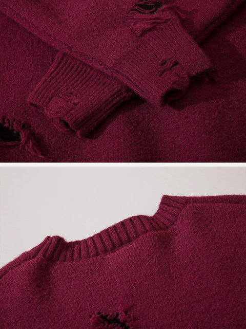 Cut Hollow Sweater - Anagoc