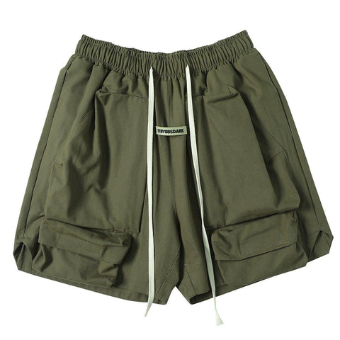 Three-dimensional Pleated Pockets Cargo Shorts - Anagoc