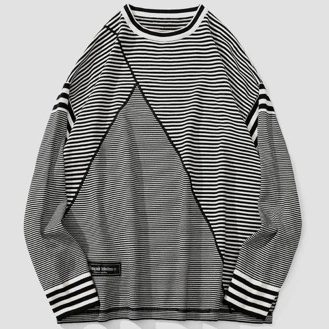 Personality Irregular Stripes Sweatshirt - Anagoc