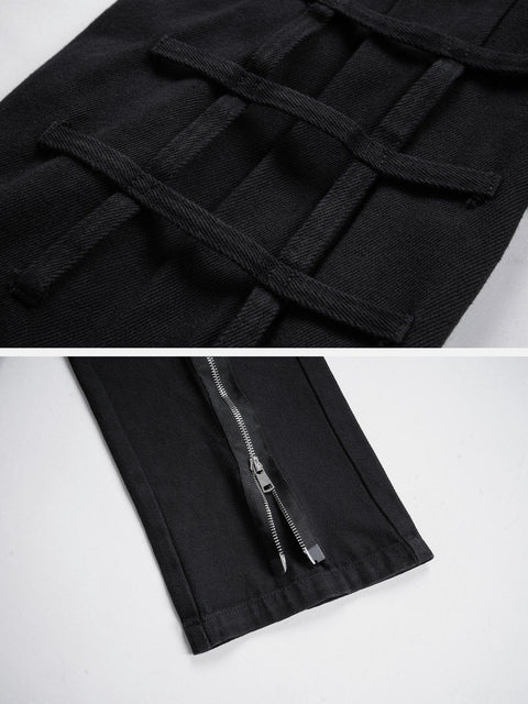Zip Up Side Pocket Pants - Anagoc