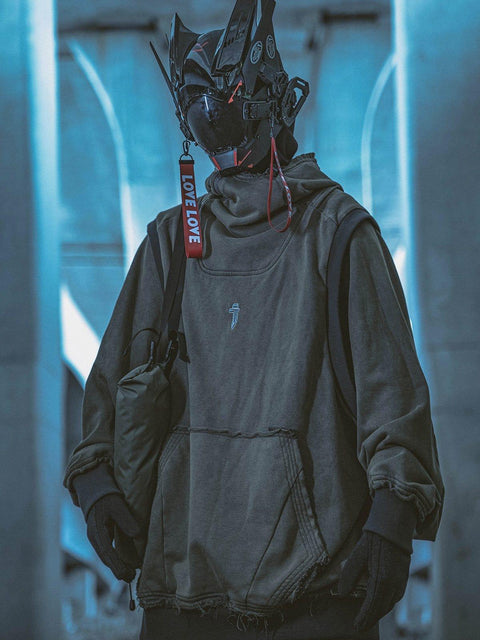 Patchwork Functional Hoodie - Anagoc