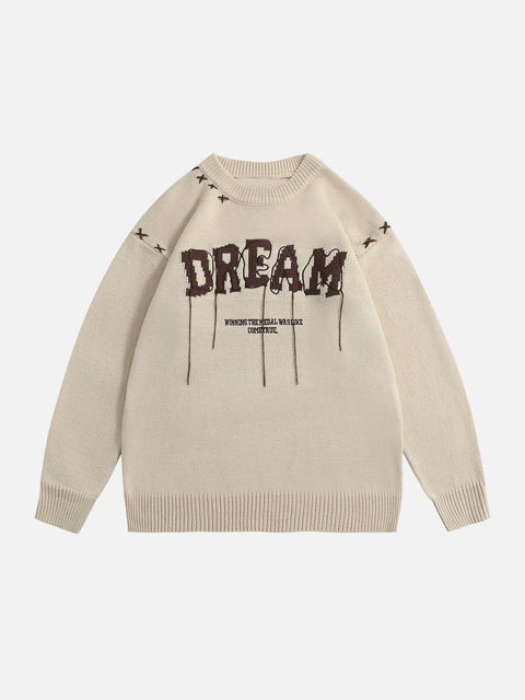 Letter Line Design Sweater - Anagoc