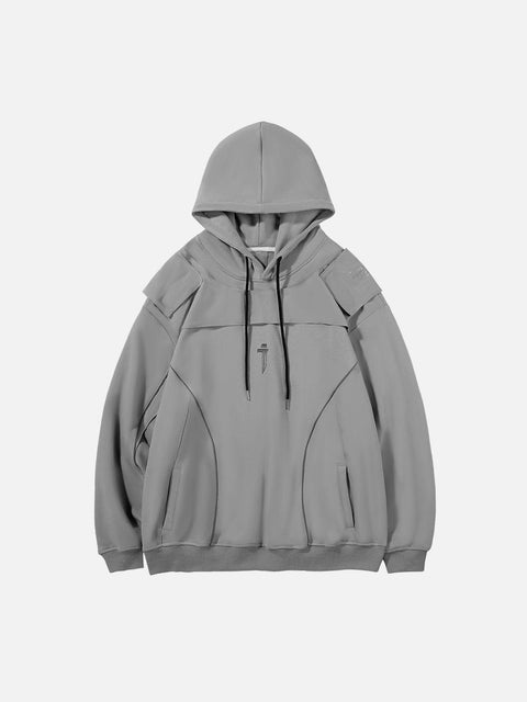 Patchwork Reflective Strip Hoodie - Anagoc