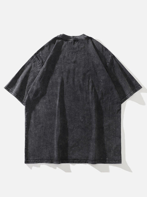 Bone Fingers Washed Graphic Tee - Anagoc