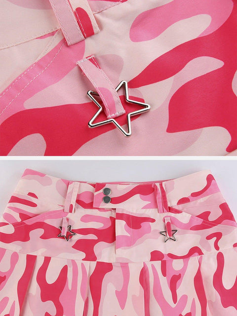 Camouflage Folds Skirt - Anagoc