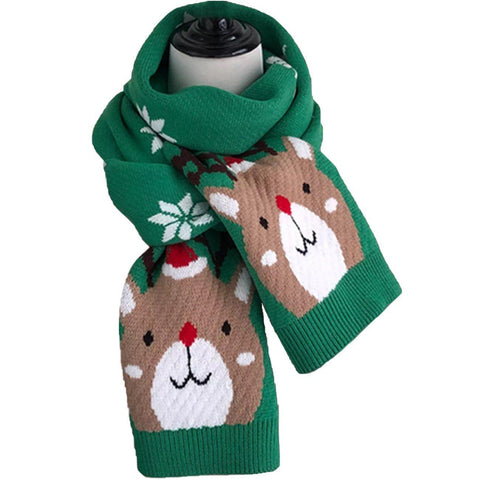 Fawn Snowflake Christmas Knit Scarf - Anagoc