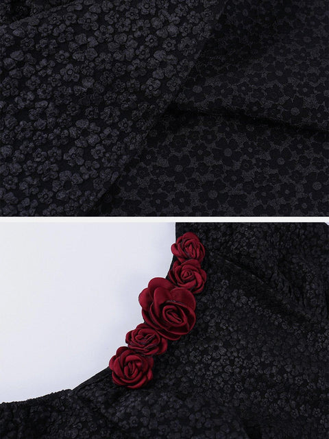 Rose Stereoscopic Dress - Anagoc