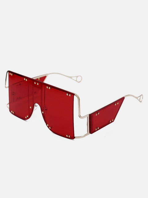 Futuristic Y2K Punk Double Rivet Glasses - Anagoc