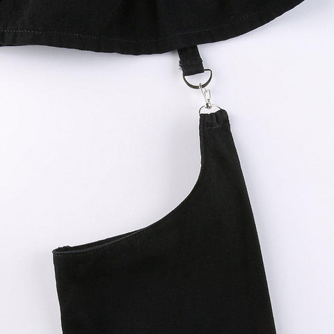Dark Irregular Detachable Rivets Pants - Anagoc