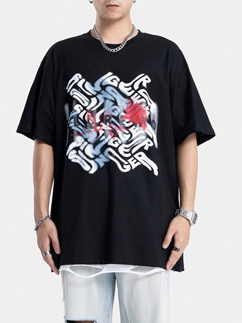 Abstract Letters Graphic Tee - Anagoc