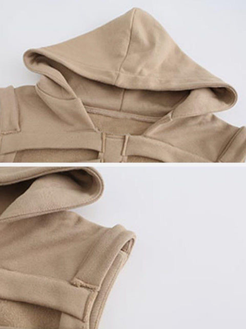Cutout Hooded Vest - Anagoc