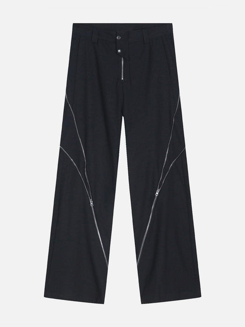 Zip Up Split Pants - Anagoc