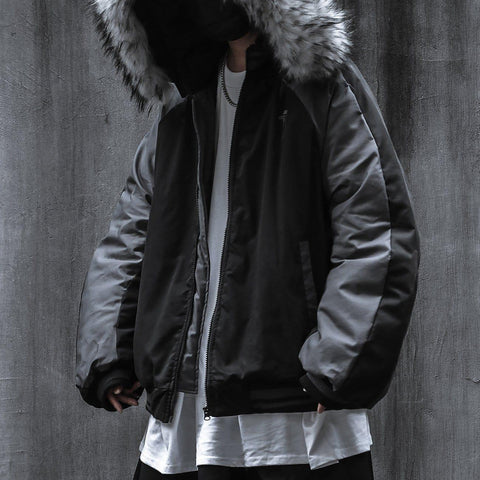 Detachable Fur Collar Hat Winter Coat - Anagoc