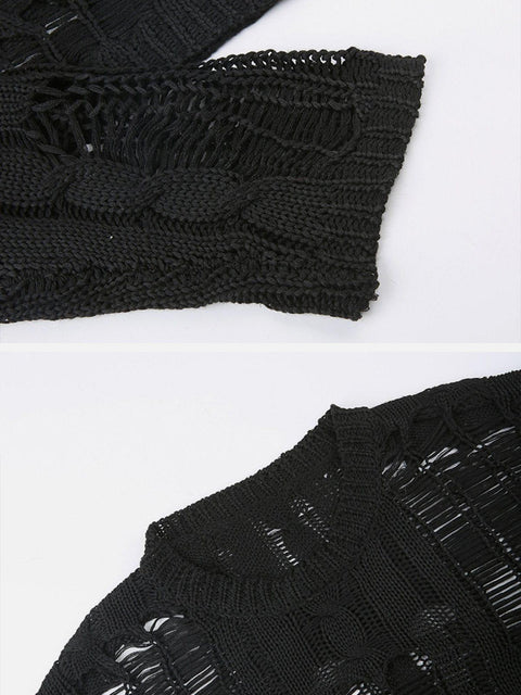 Hollow Mesh Sweater - Anagoc
